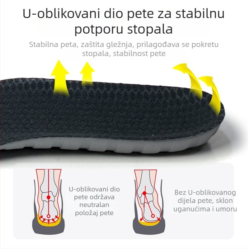 Sportski ulošci za cipele za muškarce i žene, prozračni memorijska pjena, upijaju znoj i neutraliziraju miris, debeli, visoke elastičnosti, ublažavaju udarce.