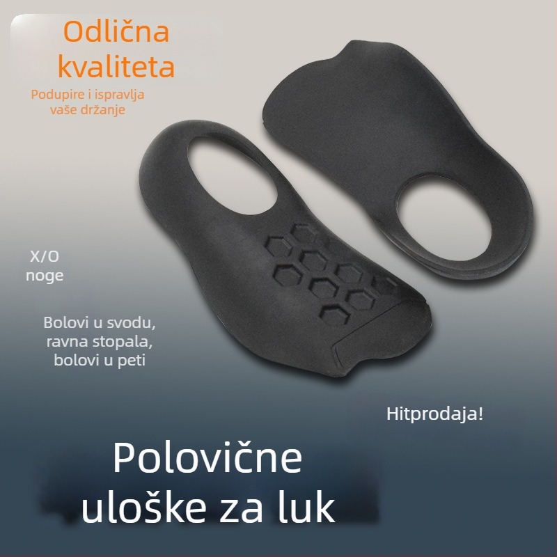 Ortopedske uloške za korekciju luka za noge tipa X i O, polu veličina TPR ulošci, kontrola pronacije, podrška pada pete, ulošci za ploske noge