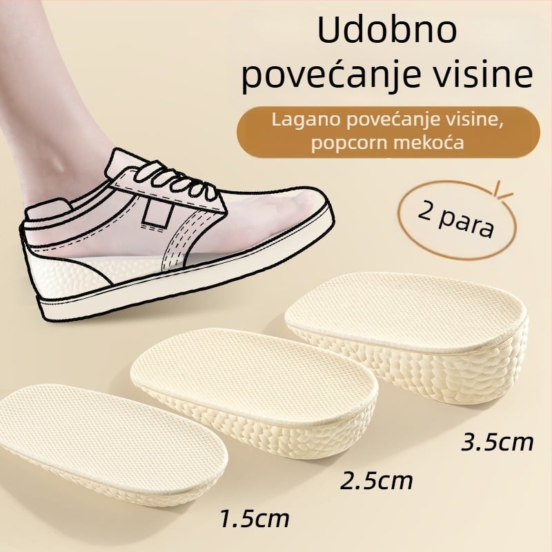 Unutarnje uloške za povećanje visine, za muškarce i žene, nevidljive, polupodloga, kompatibilne s Martin čizmama i AJ tenisicama