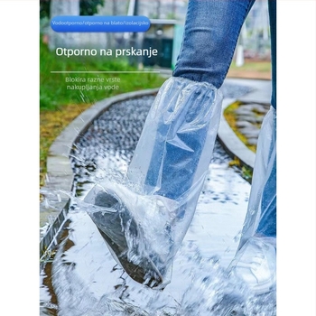 Jednokratne navlake za cipele za kišne dane, vodootporne, protuklizne, prozirne plastike, debele, otporne, visoke do koljena