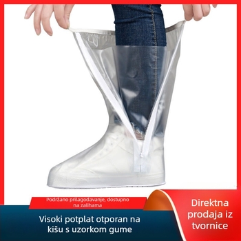 Unisex vodootporne navlake za cipele s ojačanim prstenima i debelim vodonepropusnim slojem, za vanjska putovanja i vožnju biciklom po kiši