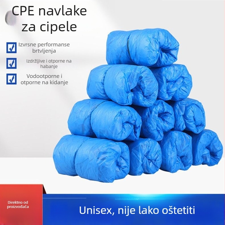 Izuzetno debeli CPE navlaci za cipele, jednokratni, otporni na trošenje potplata, vodootporni, zaštita od prašine za unutrašnju upotrebu, protuklizne, plastične navlake za stopala za muškarce i žene