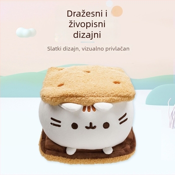 Plišana mačka igračka, debela siva mačka, mekana plišana lutkica