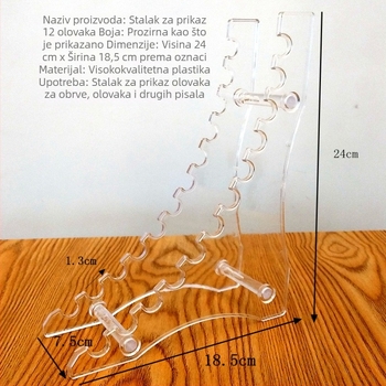 Stalak za prikaz s 12 mjesta, reverzibilan dizajn za eyeliner, olovke za obrve i ruž