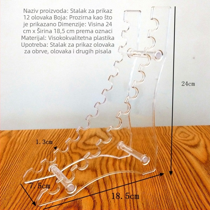 Stalak za prikaz s 12 mjesta, reverzibilan dizajn za eyeliner, olovke za obrve i ruž
