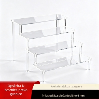 Prozirni akrilni stalak za izlaganje, 4 mm debljine, za nakit, kozmetiku i figurice