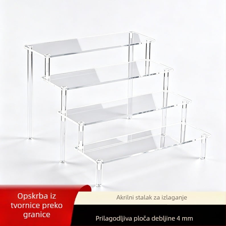Prozirni akrilni stalak za izlaganje, 4 mm debljine, za nakit, kozmetiku i figurice