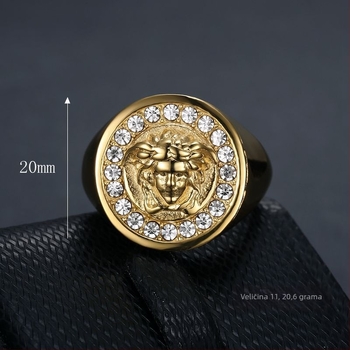 Unisex prsten inspiriran antičkom grčkom mitologijom, titan čelik, zlatno premazan vakuumskim premazom, hip-hop stil.