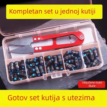 Set olovnih utega s gradacijom, u kutiji, brzo potonuće, mekano jezgro, rola olovne trake, ribolovni dodaci