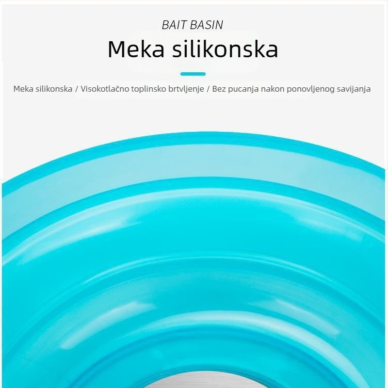 Sklopiva plastična posuda za mamce, prijenosna otvorena posuda za mamce