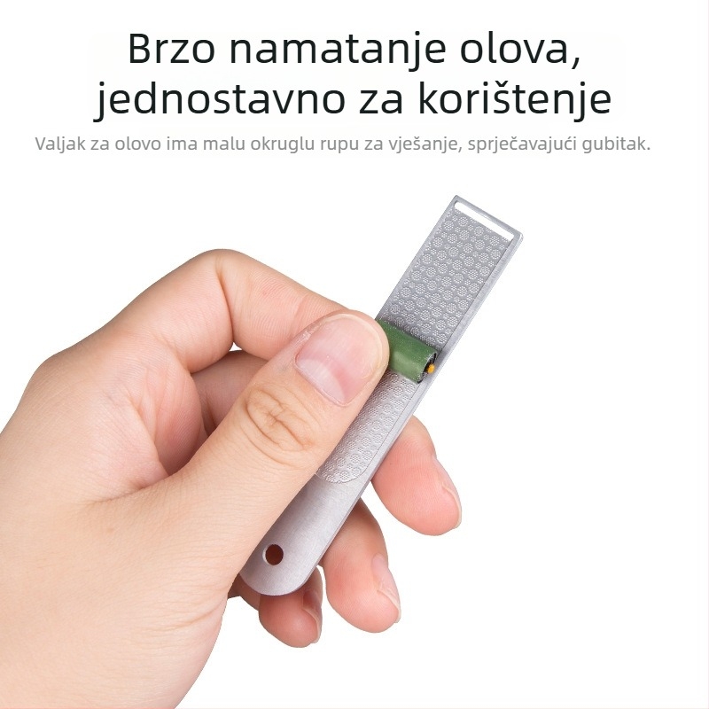 Debela olovna ploča s kanalima za ribolovnu opremu, držač za mulinetu i mali dodaci