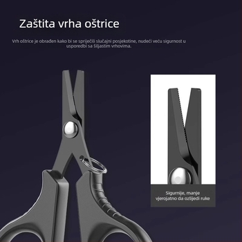 Titanijem premazane mini škare za ribolov, višestruke namjene, za PE najlonsku liniju