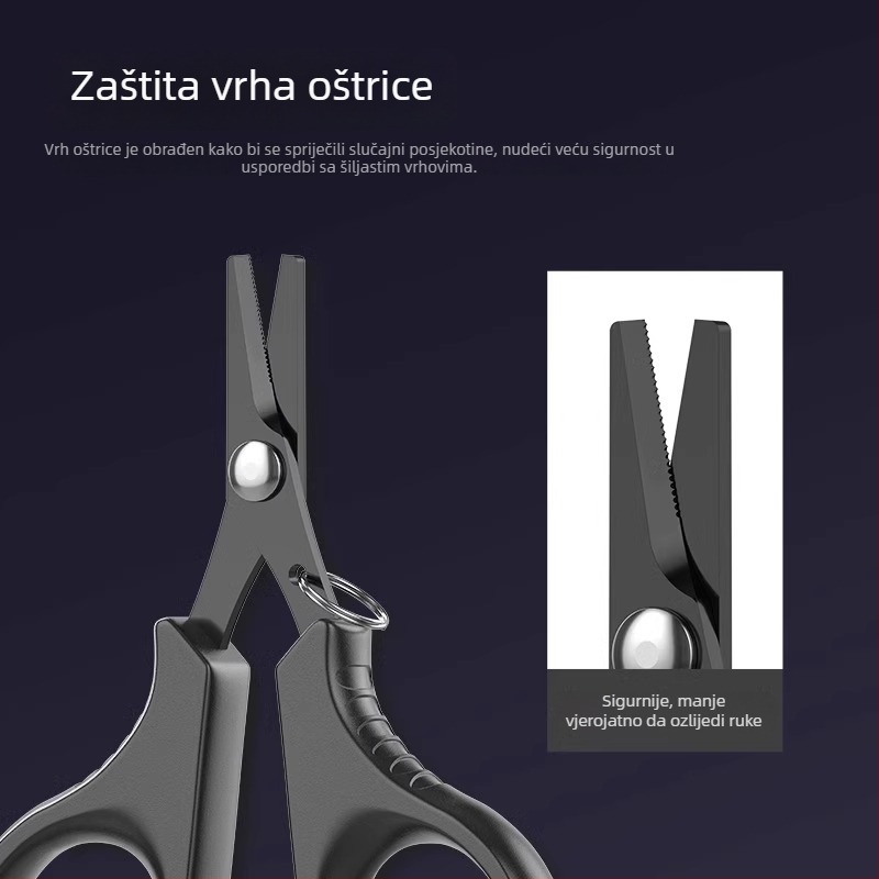 Titanijem premazane mini škare za ribolov, višestruke namjene, za PE najlonsku liniju
