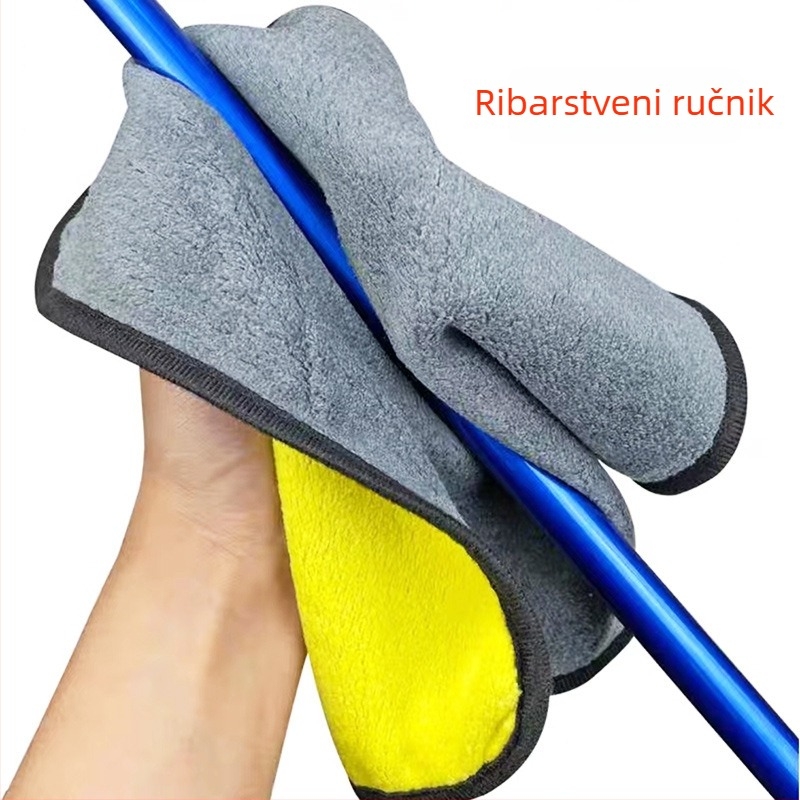 Debeli ručnik za ribolov, ne oštećuje štap; absorbentni pamuk za sušenje ruku i ribe; višenamjenski ručnik za ribolovnu opremu i čišćenje automobila