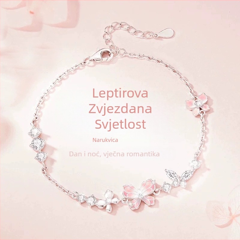 Narukvica s leptirima za žene, svježa i slatka, svestrana i moderna, personalizirana, lagani luksuz, dar za rođendan djevojci i najboljoj prijateljici.