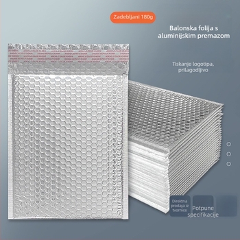 Balon vrećica od aluminiziranog filma, srebrna, samoljepljiva, ekstra debela ambalažna torba za ekspresnu dostavu, 180 g
