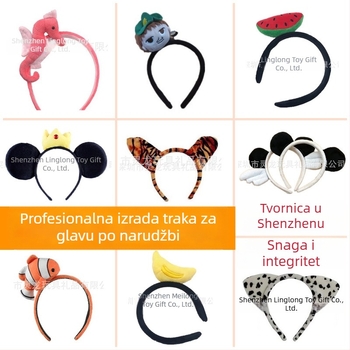 Prilagodljive trake za kosu s crtanim životinjama i plišanim figuricama za djecu