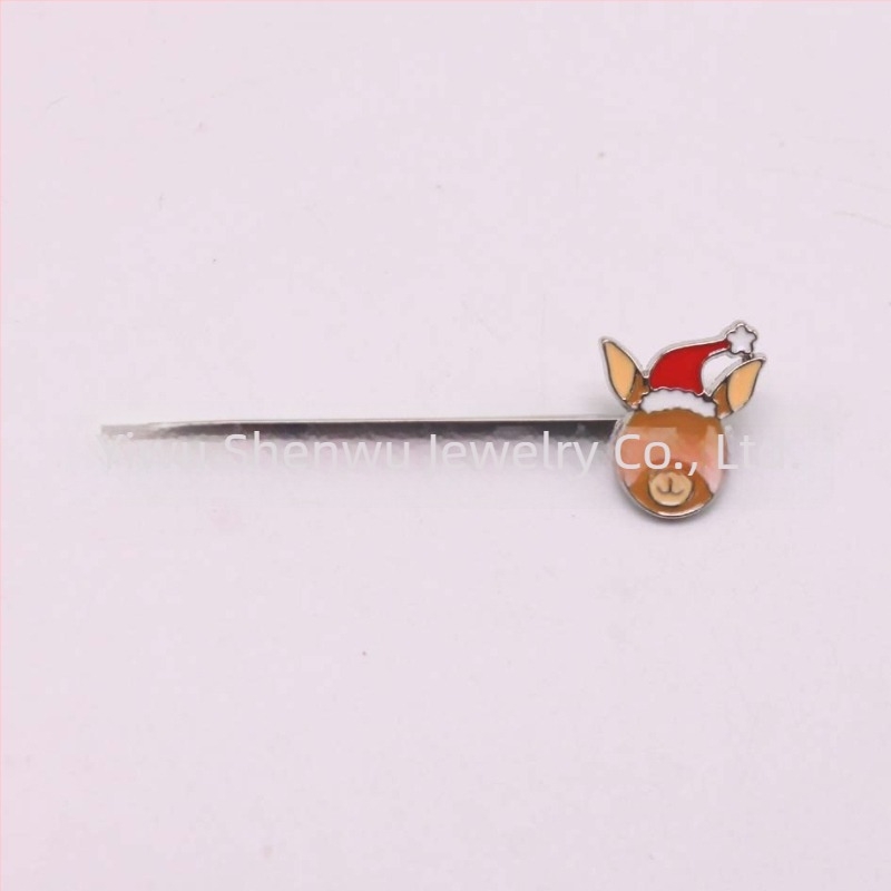 Nova kolekcija klipsa za kosu za djecu, božićni likovi životinja od legure i emajla, s elementima jelena