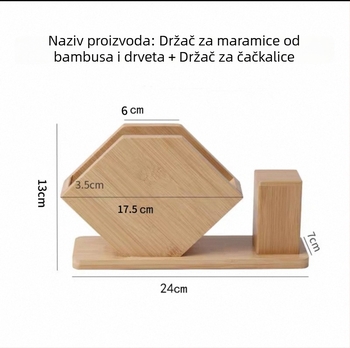 Drvena kutija za čačkalice za kućnu upotrebu, kreativni i minimalistički dizajn, prijenosni četvrtast držač čačkalica za hotele i restorane