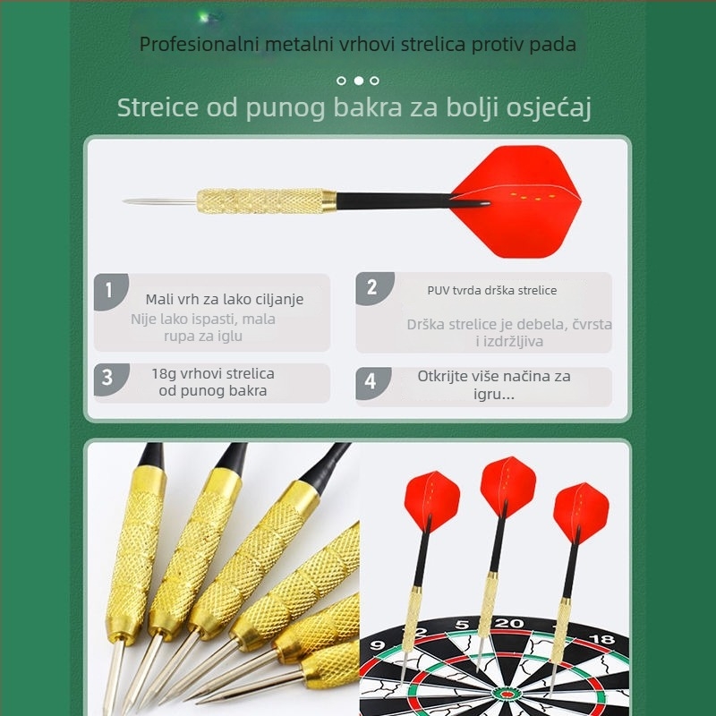 Unutarnji set za darts za kućnu upotrebu – profesionalna darts ploča s flokiranom površinom, za djecu i odrasle