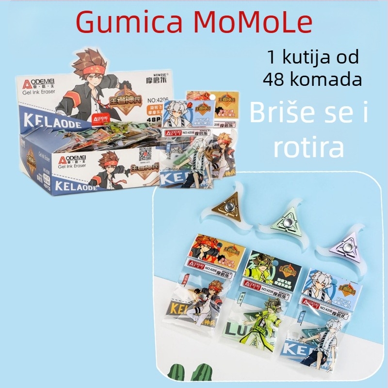 Odami 399 Rotirajuća gumena gumica u crtanom stilu, termosenzitivna guma za lako brisanje