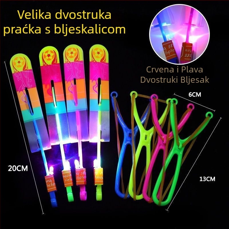 Svjetleća prakova igračka s letećim strijelama i letećim mačem