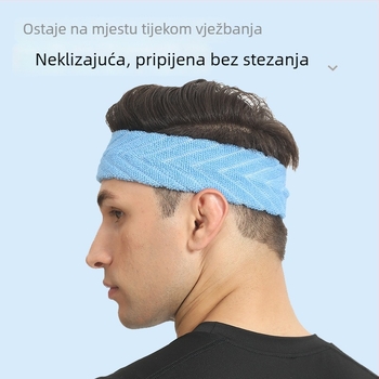 Traka za glavu od ručnika, upija znoj, prozračna, elastična, za trčanje, jogu, košarku i badminton