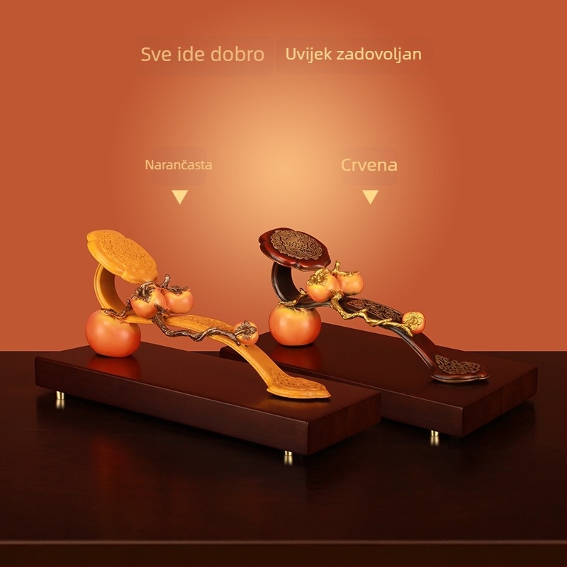 U potpunom bakrenom Persimmon Ruyi ukras – kućna dekoracija u kineskom stilu 0935