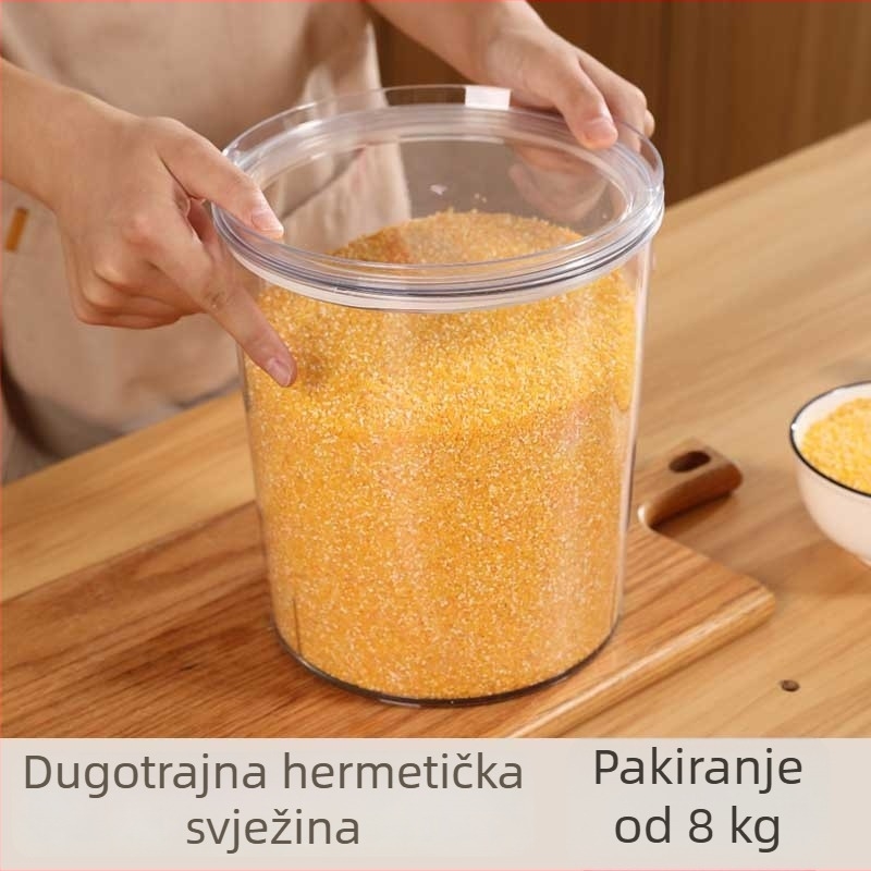 Proziran spremnik za skladištenje riže u kućnoj kuhinji, otporan na insekte i vlagu, zapečaćeni spremnik za rižu, brašno i žitarice