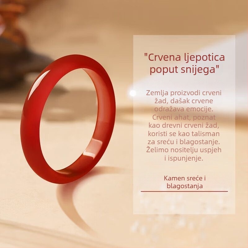 Ženska narukvica od agata s pejzažem planina i vode, ledeno prozirna nijansa žada