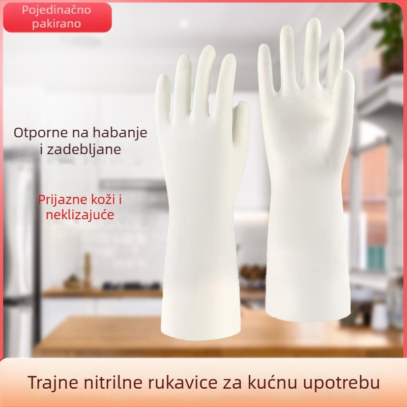Rukavice nitrilove za kućanske poslove, kuhinjsko čišćenje, otporne na masnoće, duge, izdržljive, otporne na kidanje, za pranje suđa