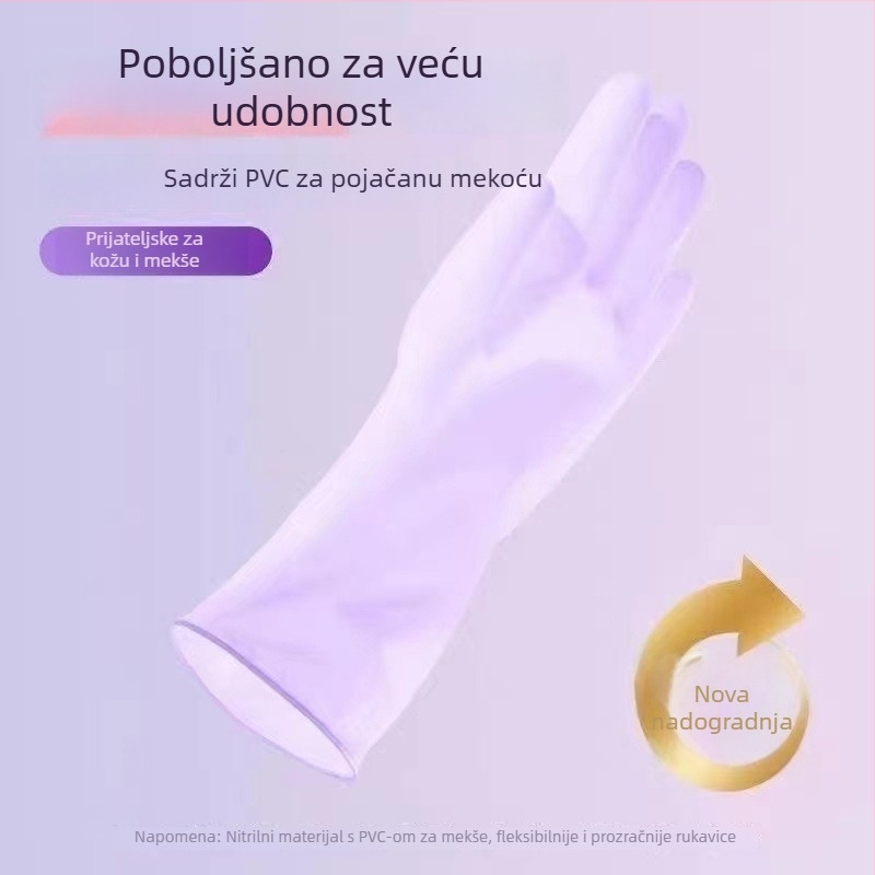 Jednokratne nitril rukavice s produženim rubom, prehrambene kvalitete, debele i izdržljive, protuklizne, vodootporne, za kuhinju i kućanske poslove