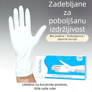 12-inčne nitrilne rukavice, produžene i otporne, prozirne, za kućanske poslove i kuhinju, otporne na ulje, kiseline i lužine.