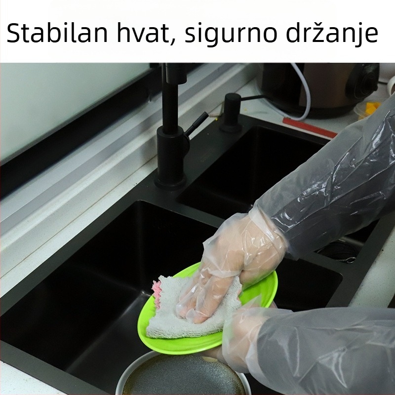 Jednokratne PE kućanske rukavice, vodootporne, duže, za jesen i zimu – pranje suđa, pranje odjeće i pranje povrća