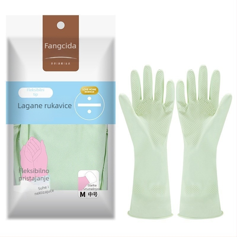 Latex rukavice za kuhinju i kućanstvo, za pranje posuđa, otporne na masnoće i mrlje, srednja veličina