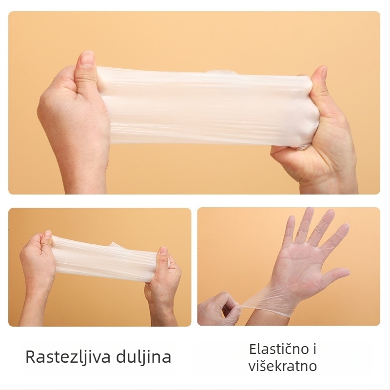 Jednokratne PVC rukavice za kontakt s hranom, vodootporne i izdržljive za kuhinju i pranje posuđa