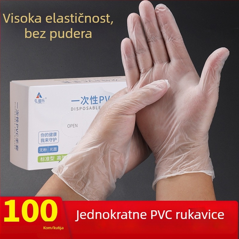 Jednokratne PVC rukavice za kontakt s hranom, vodootporne i izdržljive za kuhinju i pranje posuđa