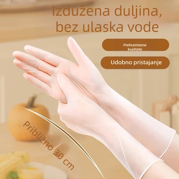 Proširene jednokratne PVC rukavice, prehrambena kvaliteta, deblje, za žene, kuhinja, pranje suđa, kućanski poslovi, zaštita ruku