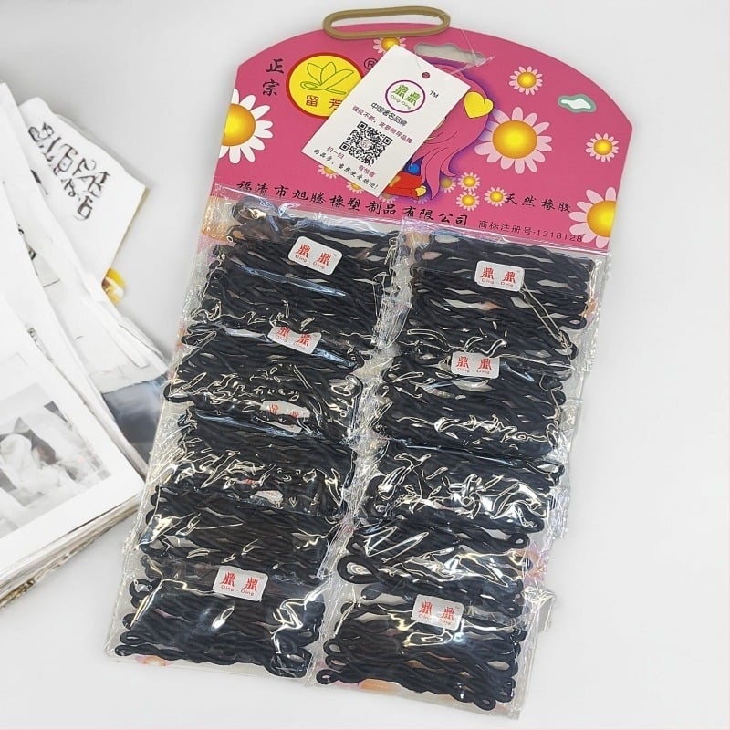 Crne gumice za kosu, klasičan model, ručno pletene, dodaci za kosu