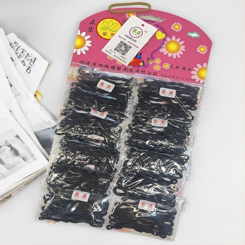 Crne gumice za kosu, klasičan model, ručno pletene, dodaci za kosu