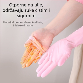 Nitril rukavice za kuhinju, za pranje posuđa, dugi manšet, prehrambena kvaliteta, vodootporne i otporne na masnoću