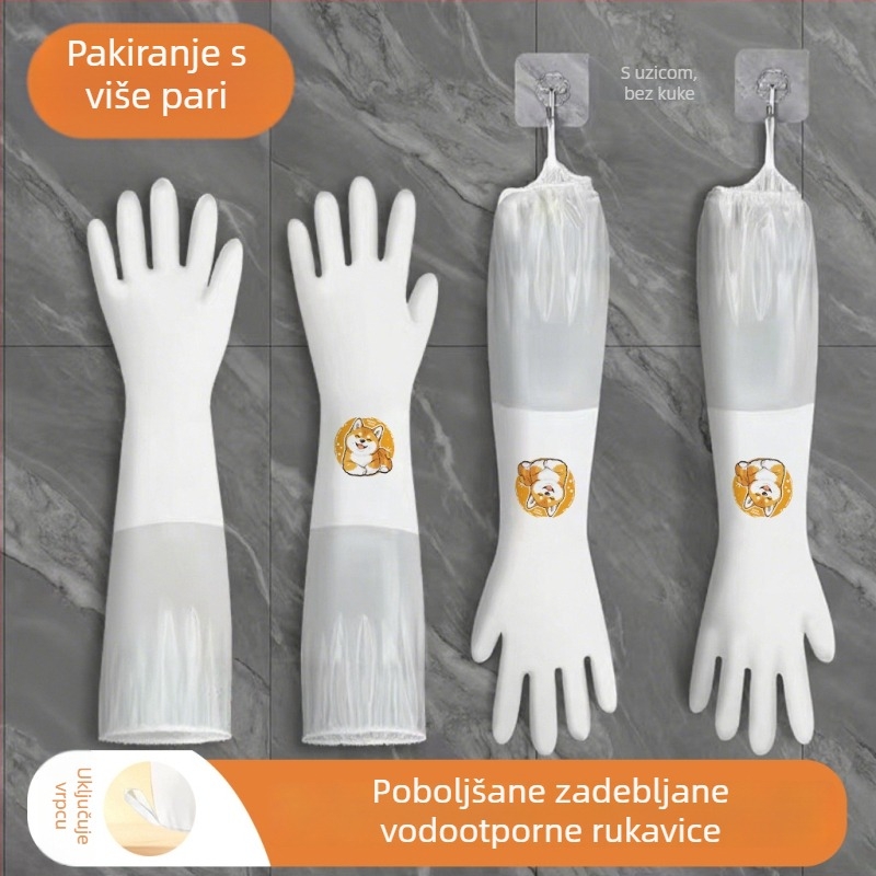 Debele rukavice za pranje suđa s flecom, vodootporne i otporne na masnoću, izdržljive kuhinjske rukavice