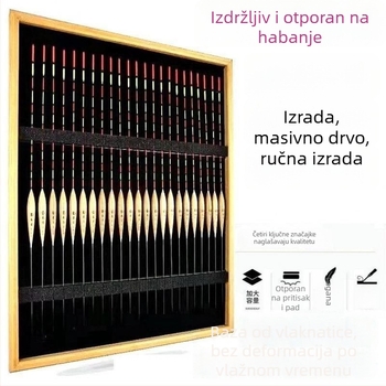 Drveni pano za prikaz ribolovnih plutova sa spužvastim odjeljkom – prilagodljiva izložbena kutija