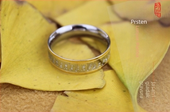 Vintage minimalistički prsten sa srcem u ružičastom zlatu, amulet Shurangama mantra, titan čelik, gravirano, unisex
