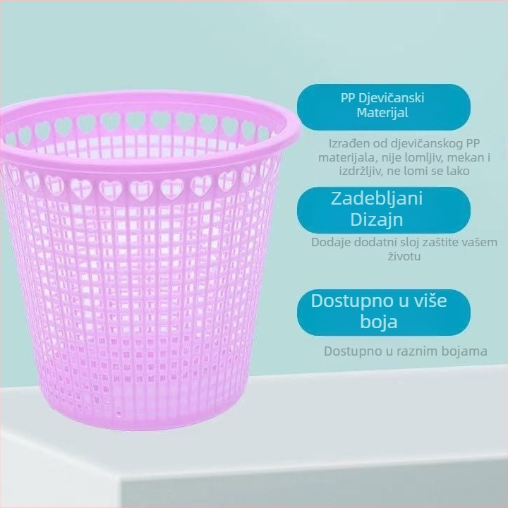 Ogromni otpadni koš s izrezbarenim dizajnom, otvoren na vrhu, pogodan za kuhinju, kupaonicu i ured