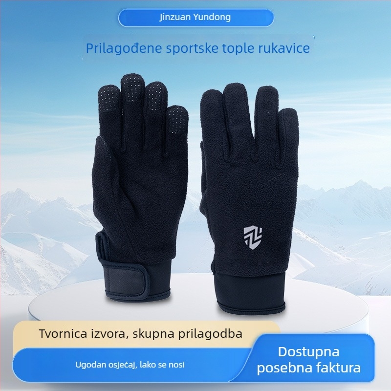 Rukavice za vanjske sportove za muškarce i žene, zimska toplina, tanke polar fleece rukavice za jesen i zimu, cijeli prsti, osjetljive na dodir