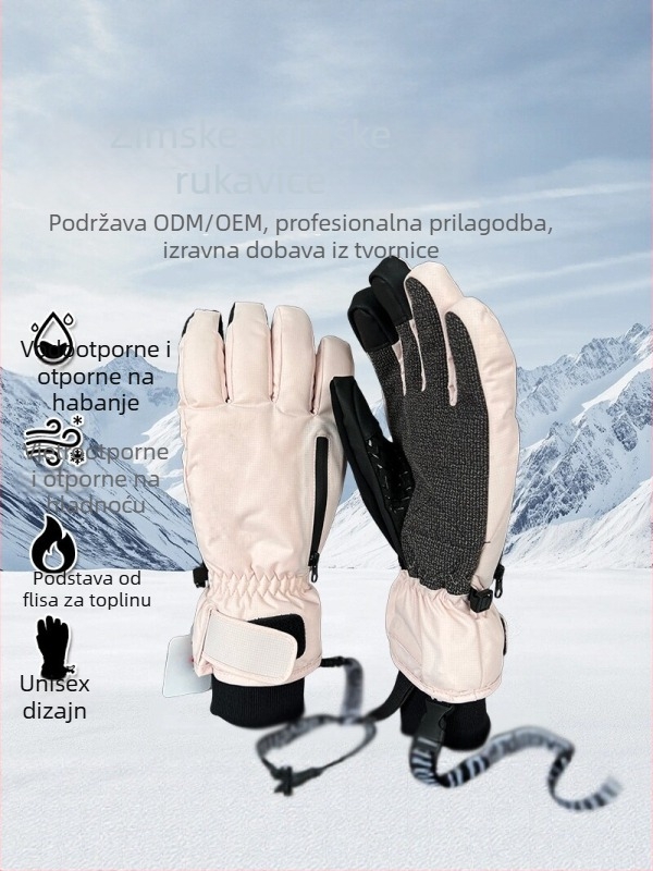 Zimske rukavice za skijanje, unisex, otporne na vjetar i vodu, fleece podstava, osjetljive na dodir, za vanjske sportove i vožnju bicikla, 3M Thinsulate