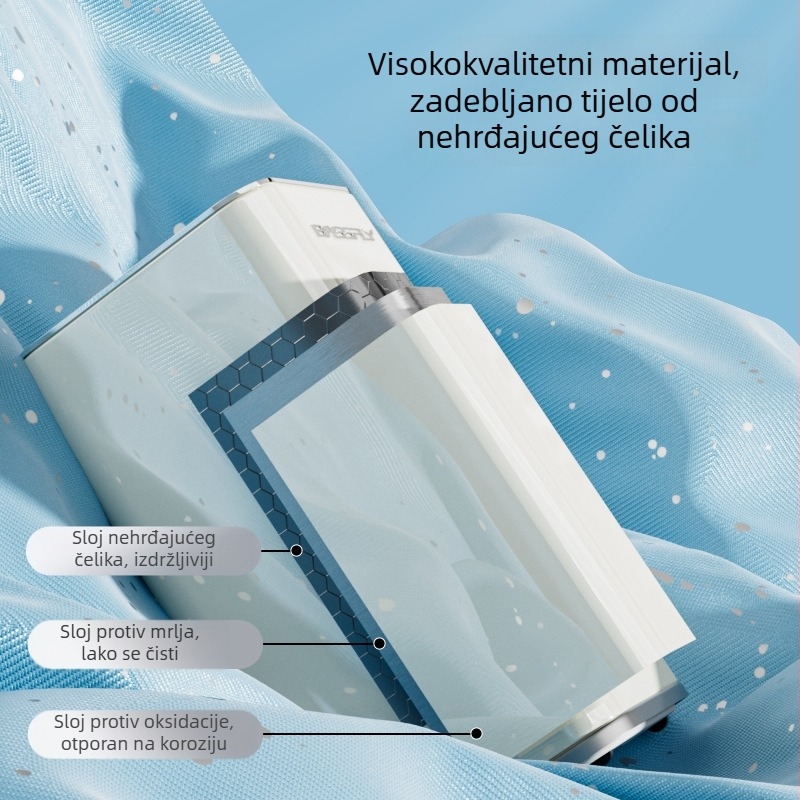 Koš za smeće od nehrđajućeg čelika, kvadratnog oblika, s poklopcem na pritisak, za kuhinju i kupaonicu, veliki kapacitet, krem boje.