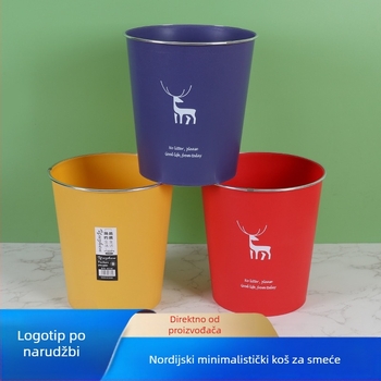 Plastični koš za otpad za kućanstvo, dizajn jelena, bačvastog oblika, kapacitet iznad 12 L, tisk logotipa moguć