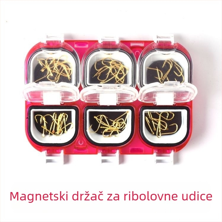 Kutija za udice s 6 odjeljaka, magnetska, vodootporna prozirna kutija za opremu za ribarenje